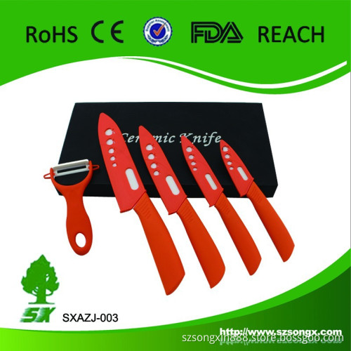 Dispaybox 5 Peice Kitchen Cutlery Ceramic Knives Set Colorful Handle